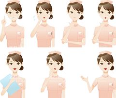 矢量护士  - 源文件下载【酷图网】护士,矢量护士,护士人物形象,护士表情包,医护人员,医生,医护工作者,美女护士,