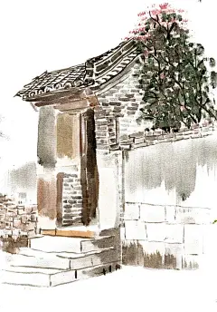 老房子大门口图片下载