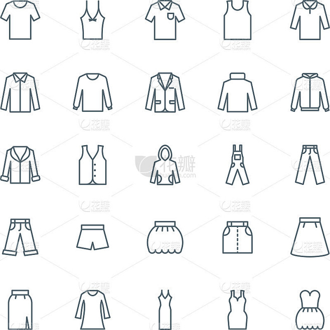 服装矢量图标集