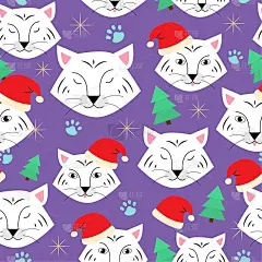 白色老虎的圣诞图案