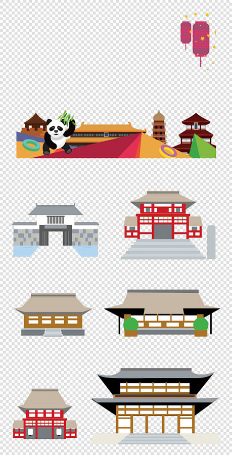 古代城楼建筑  复古建筑 仿古建筑  中...