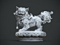 ArtStation - Chinese lion statue （marble version and W.I.P), Zhelong Xu