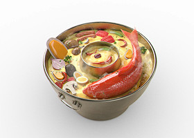 卡通小火锅-CG模型网（cgmodel)...