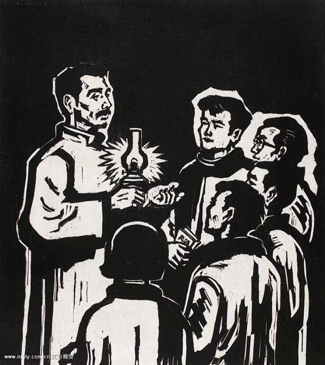 新木刻运动——古元版画-花瓣网