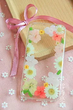 雪与亮苹果iphone手工干花永生花滴胶手机壳真花-穿过暮春的花丛-淘宝网