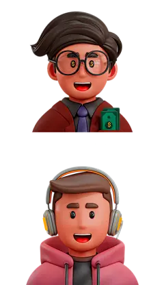 卡通时尚三维模型人物头像OBJ工程文件素材_PNG：