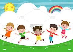 模板,儿童,舞蹈,绘画插图,进行中,乐趣,幸福,游乐场,矢量,平坦的