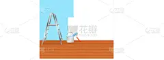 概念,设备用品,住房,专业人员,三维图形,白色,褐色,布置,作画