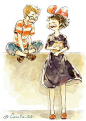 Kiki and Tombo. some fan art of two characters from kikis delivery service, i picked this because it shows off the design of the characters