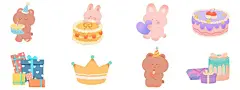 小熊兔子生日主题  - 源文件下载【酷图网】小熊,兔子,生日,主题,PSD,PS,设计,免抠,分层,素材,插画,海报,壁纸,封面,二次元,漫画,可爱,萌物,蛋糕,礼盒,皇冠,棕色,粉色,紫色,蓝色,小兔,动物,拟人,游戏,角色,礼物,礼品