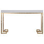 Worlds Away Barsanti console table in White and Gold | Home Decor Ideas | Modern Console Tables ➤ For for more awesome tips take a look at: www.modernconsoletables.net #consoletables #homedecorideas #luxuryhomes: 