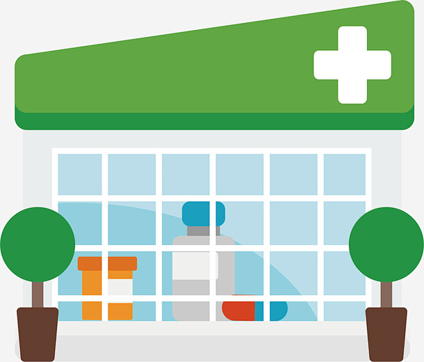 矢量图医院小诊所