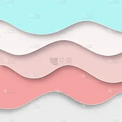 3D抽象背景与剪纸形状。纸雕艺术。现代折纸设计模板