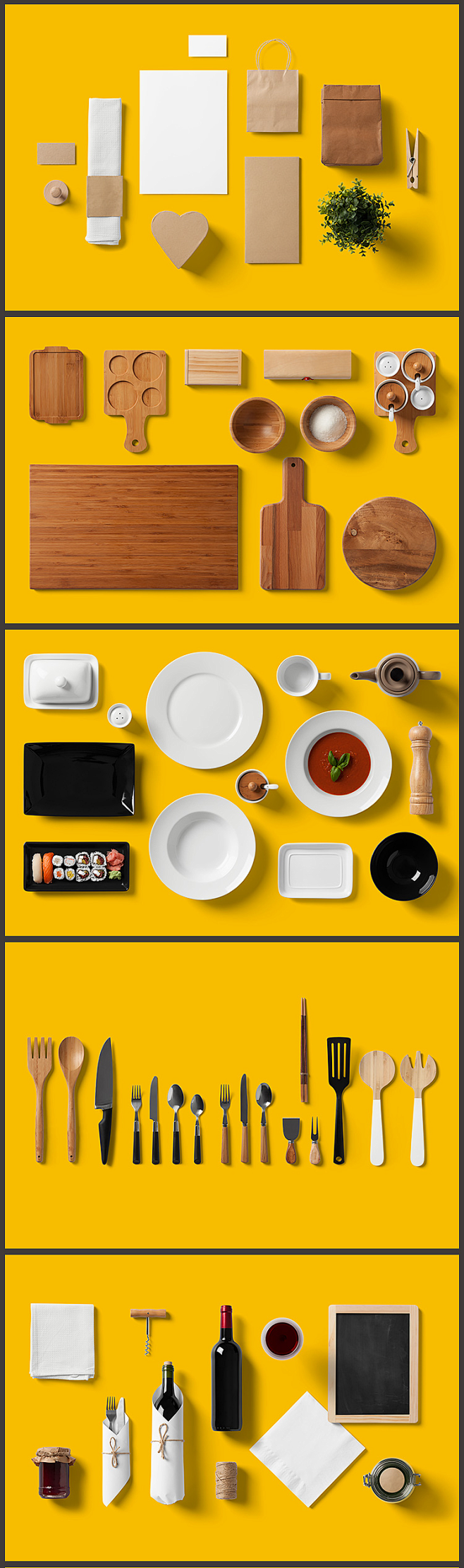 中式餐饮VI素材设计贴图模板PSD样机效...