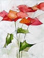 Red Poppies - The Incredible Watercolor Paintings of Dmitriy Rebus Larin