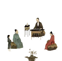 古画 听琴图 古琴 弹琴 传统乐器-花瓣网