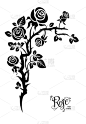 黑色,华丽的,请柬,幻想,花,问候,收集,爱,复古