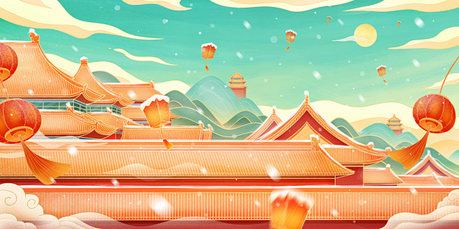 摄图网_401890193_国潮新年城市...