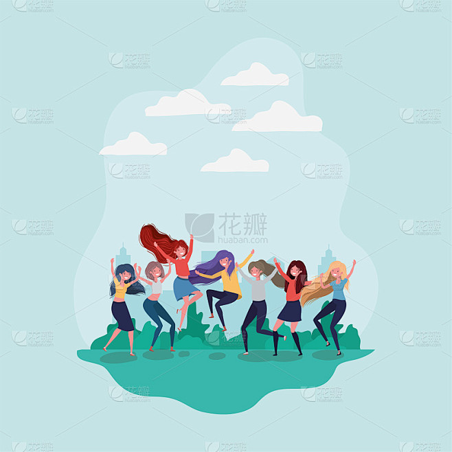 少女友谊卡通设计