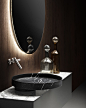 Countertop round marble washbasin ECCENTRICO | Marble washbasin by FALPER