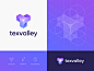 Texvalley Branding Concept shopping letter t innovation molecule geometric triangle spinner waves 3d logo isometry flower cube blockchain gradient building textile arrows logo construction branding logo