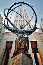 Rockefeller Center, New York ~ Art Deco Heaven is the 1936 statue of Atlas by Lee Lawrie and Rene Chambellan.