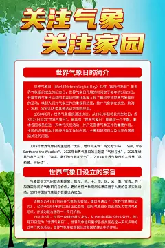 时尚世界气象日知识科普宣传海报4