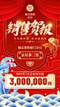 金融保险销售业绩表彰贺报喜报创意国潮风手机海报