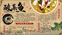 酸菜鱼背景墙壁画设计素材