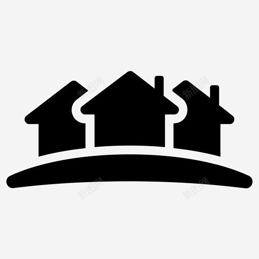 村庄城市房屋图标 免费下载 页面网页 平面电商 创意素材
