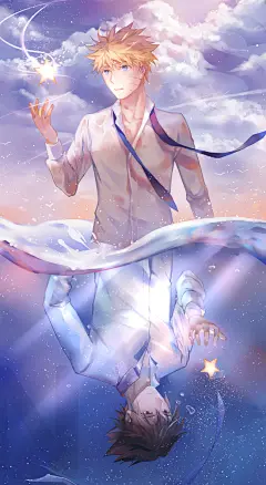 火影忍者 漩涡鸣人 同人图 插画 壁纸 | 我爱的人居住在深海 | 半次元-第一中文COS绘画小说社区