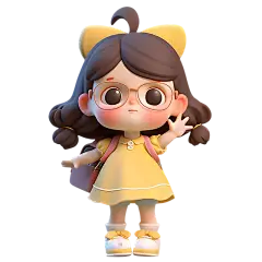 花瓣素材_通用3D卡通感可爱小女孩儿童人物贴纸_193308340