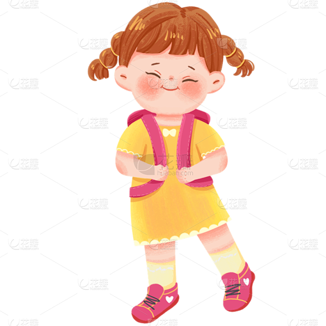 背着书包的小女孩
