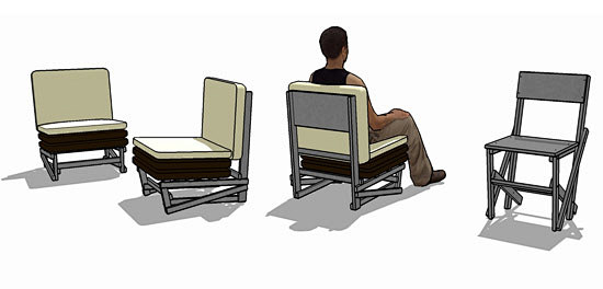 “la mdf”可调节高度座椅设计::设...