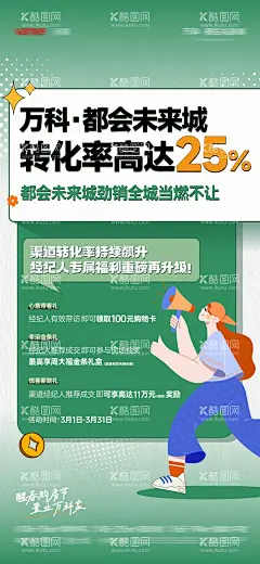渠道政策简约海报  - 源文件下载【酷图网】海报,房地产,渠道,政策,涨佣,佣金,简约,