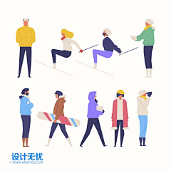 蓝银耳采集到扁平化插画