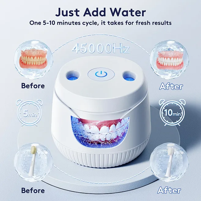 KAUGIC Ultrasonic Retainer Cleaner, 230ML Portable Retainer Cleaner - View #6