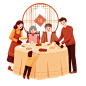 春节扁平肌理人物组合-团圆饭 @美工资源.png
