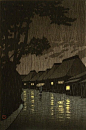 近代日本木板水印风景画 | 日本版画家Hasui Kawase（川瀬巴水）的风景版画,将东方的写意与西方油画的色彩,构图结合,让我们感受到不一样的浮世绘版画。