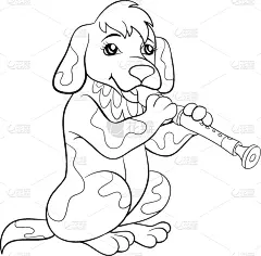 可爱的,狗,进行中,儿童,乱画,分离着色,轮廓,白色,着色,冥想