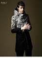PINLI品立裁魂 2013冬装新款时尚男装中长款毛呢大衣外套潮1260-tmall.com天猫