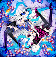 二次元-奢望-黑白采集到初音ミク  唯爱