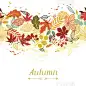 Background of stylized autumn leaves for greeting cards.