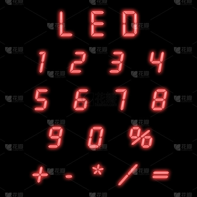 红色,数字,发光二级管,无人,led灯,绘画插图,符号,抽象,计算机制图,计算机图形学