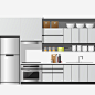 白色的简约厨房矢量图高清素材 厨房 室内设计 家居设计 橱柜 烹饪 矢量图 免抠png 设计图片 免费下载