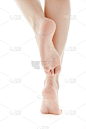 女性脚底赤足白色背景