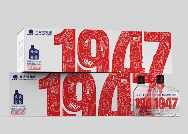 【氙品牌】北大荒1947小白酒包装设计