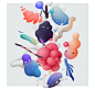 别人用几个曲线形状，都能画的这么有意境……作者：Alexandra Zutto (behance.net/orange_zutto） #设计秀# ​​​​