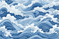国风线条纹理波浪水纹花纹元素