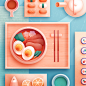 食物构成 Food Memory插画设计